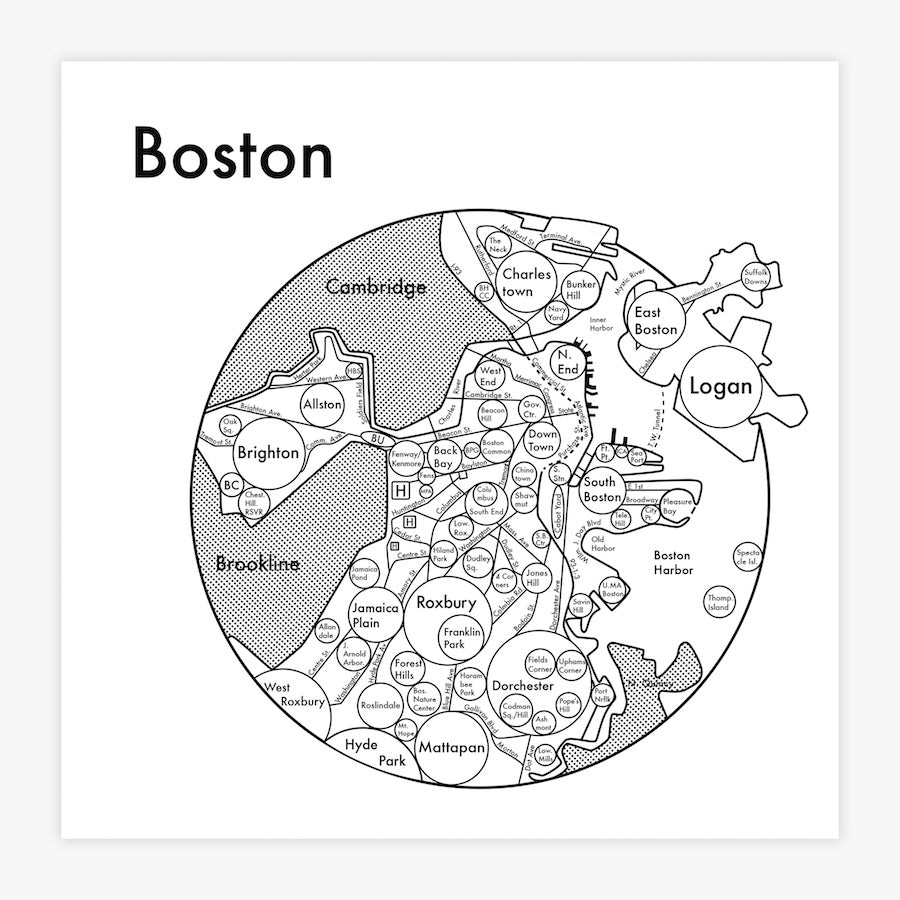 Boston Map Print Archie S Press