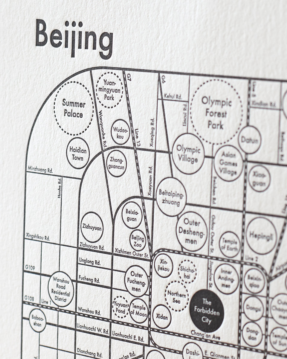 Beijing Map Print Archies Press