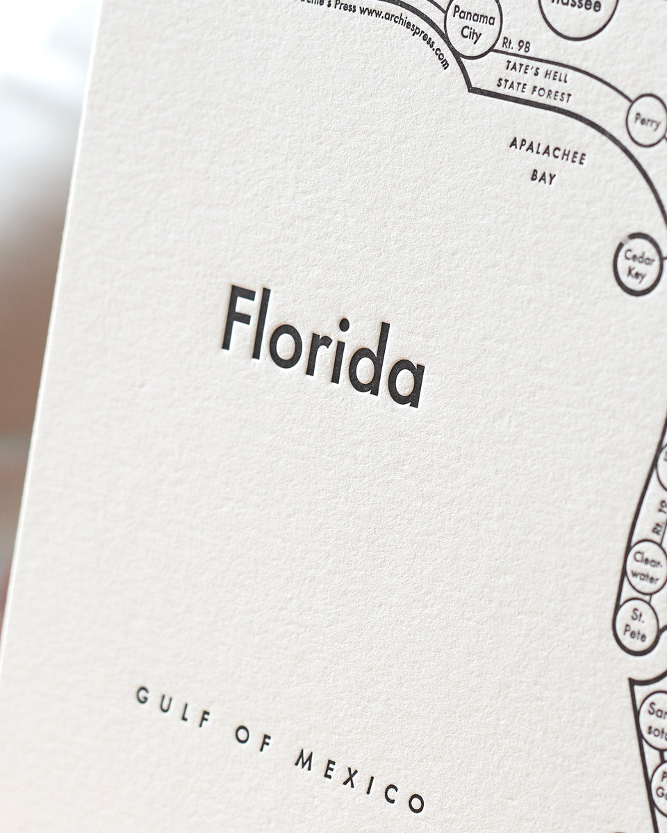 Florida Map Print Archie S Press