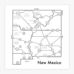 New Mexico Map Print