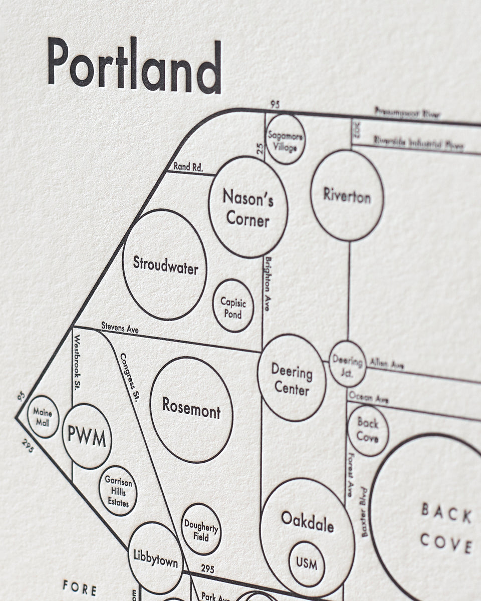 Portland, Maine Map Print Archie's Press