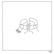 Mask Kiss Letterpress Print