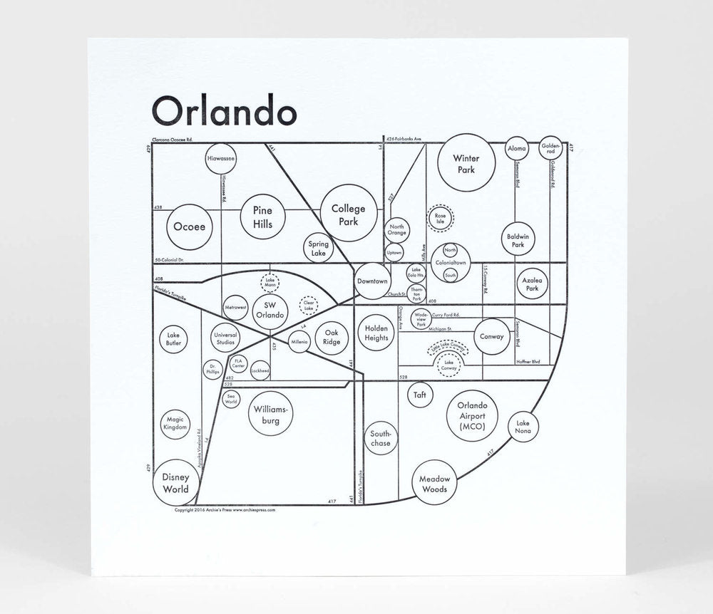 Orlando Map Print – Archie's Press
