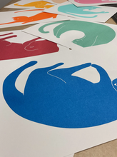 Peach Cats by Archie Risograph Print