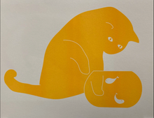 Yellow Cat by Archie Risograph Print