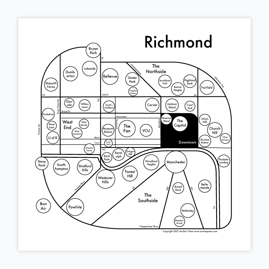 Richmond Virginia Map Print