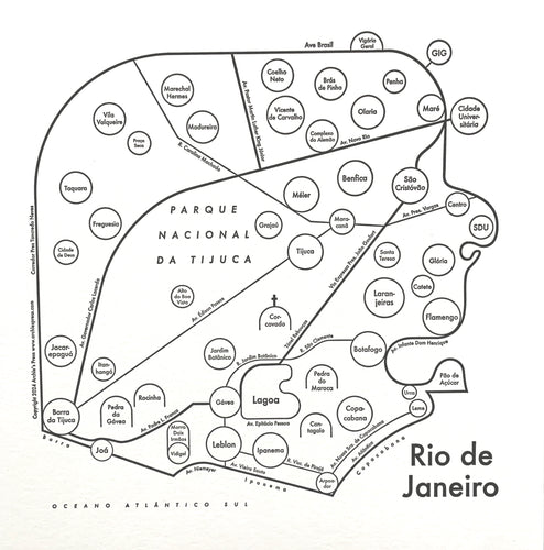 Rio de Janeiro Letterpress Print