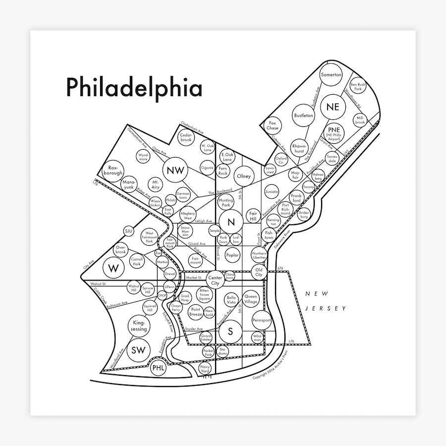 Philadelphia Map Print – Archie's Press
