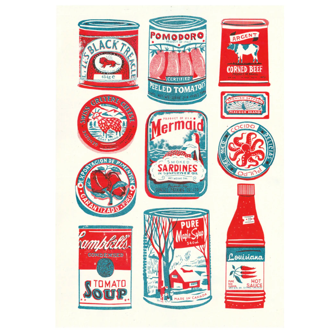 The Printed Peanut - A3 Tins Collection Riso Print