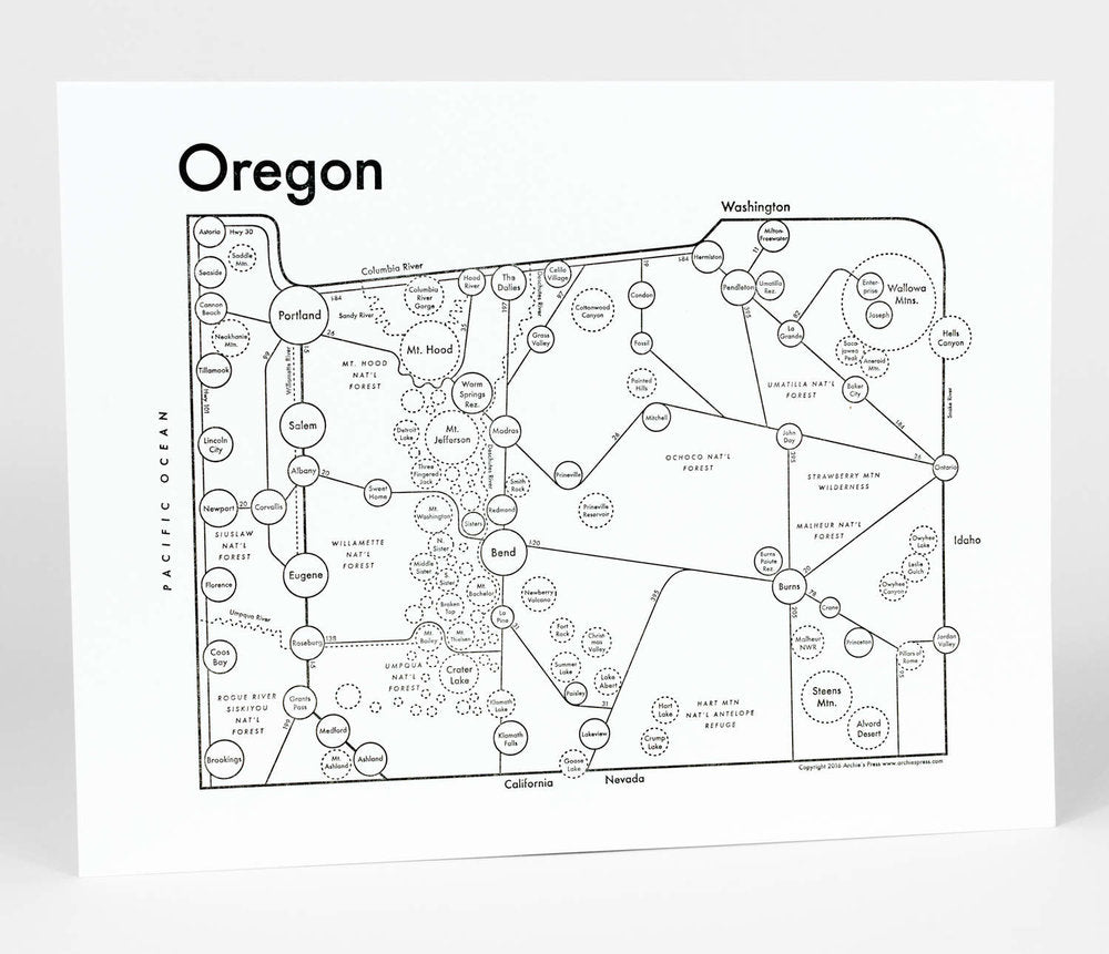 Oregon Map Print – Archie's Press
