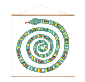 Isatopia - Teal Snake Spiral Riso Print