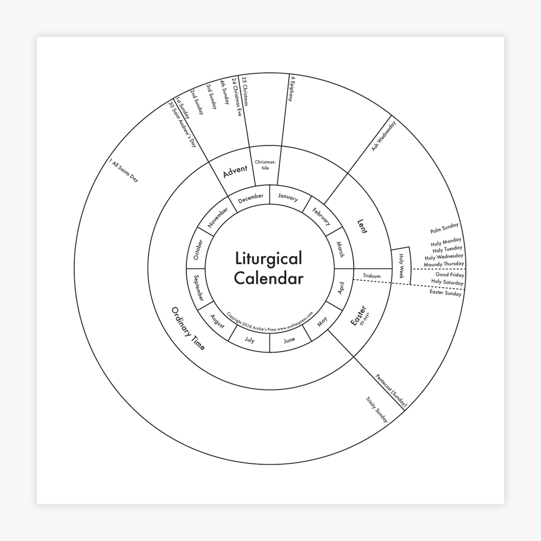 Liturgical Calendar Print – Archie's Press Liturgical calendar print – archie's press