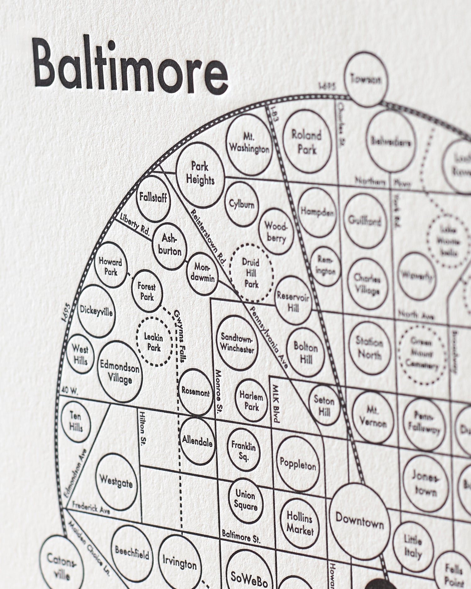 Baltimore Map Print Archie S Press