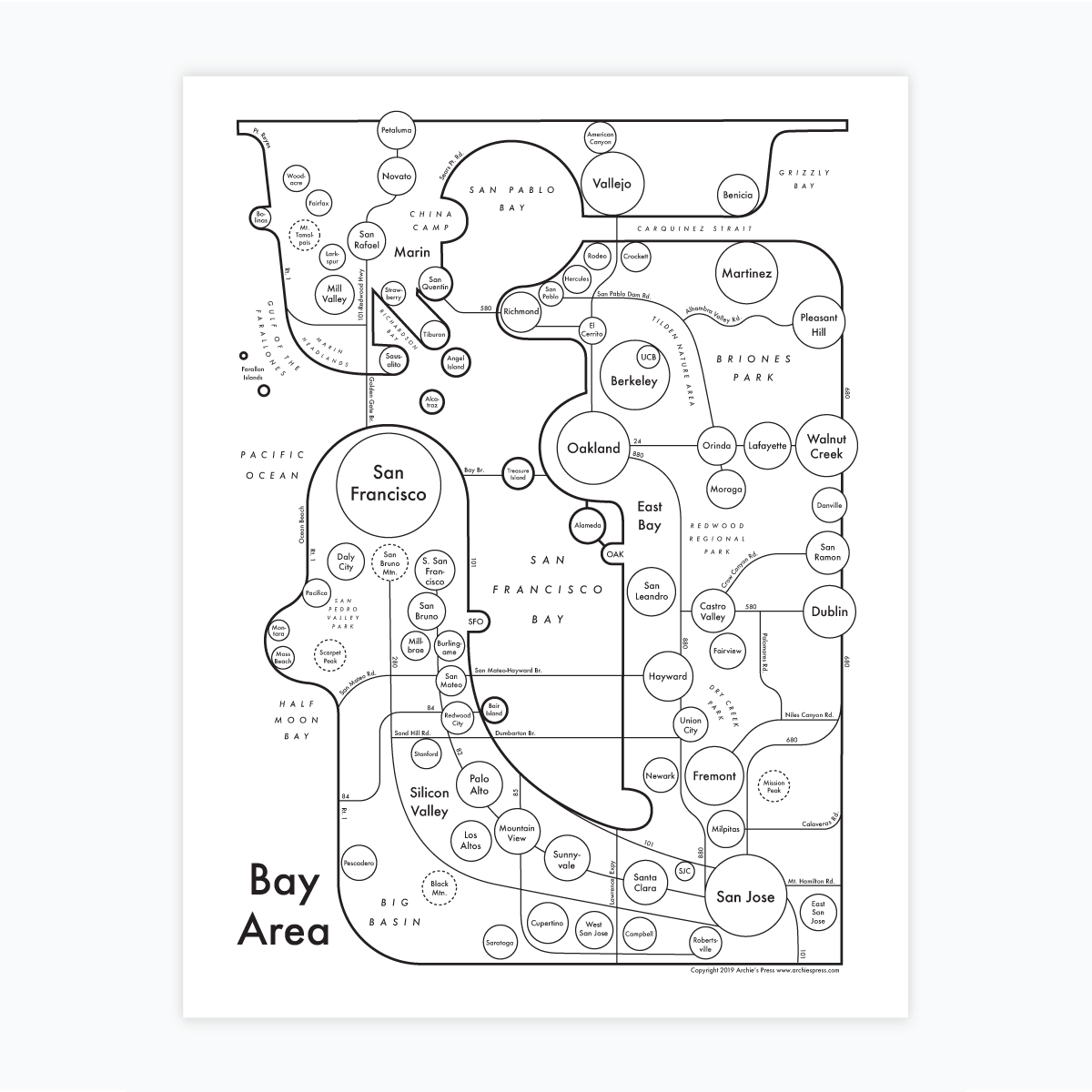 Bay Area Map Archie S Press