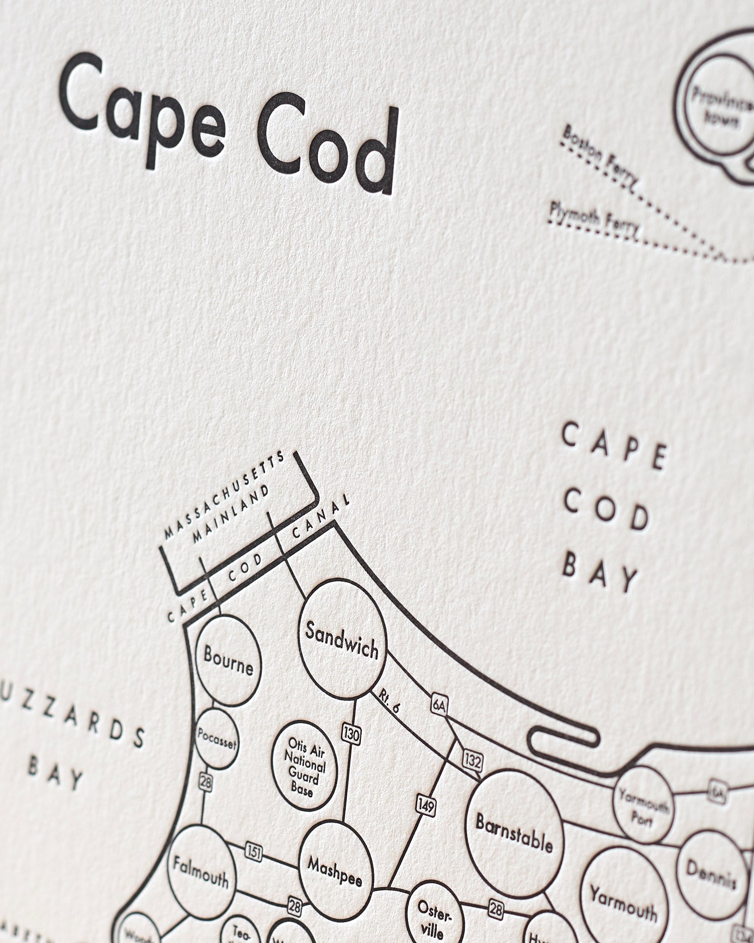 Cape Cod Map Print Archie's Press