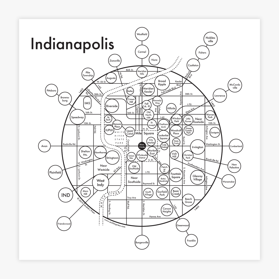 Indianapolis Map Print