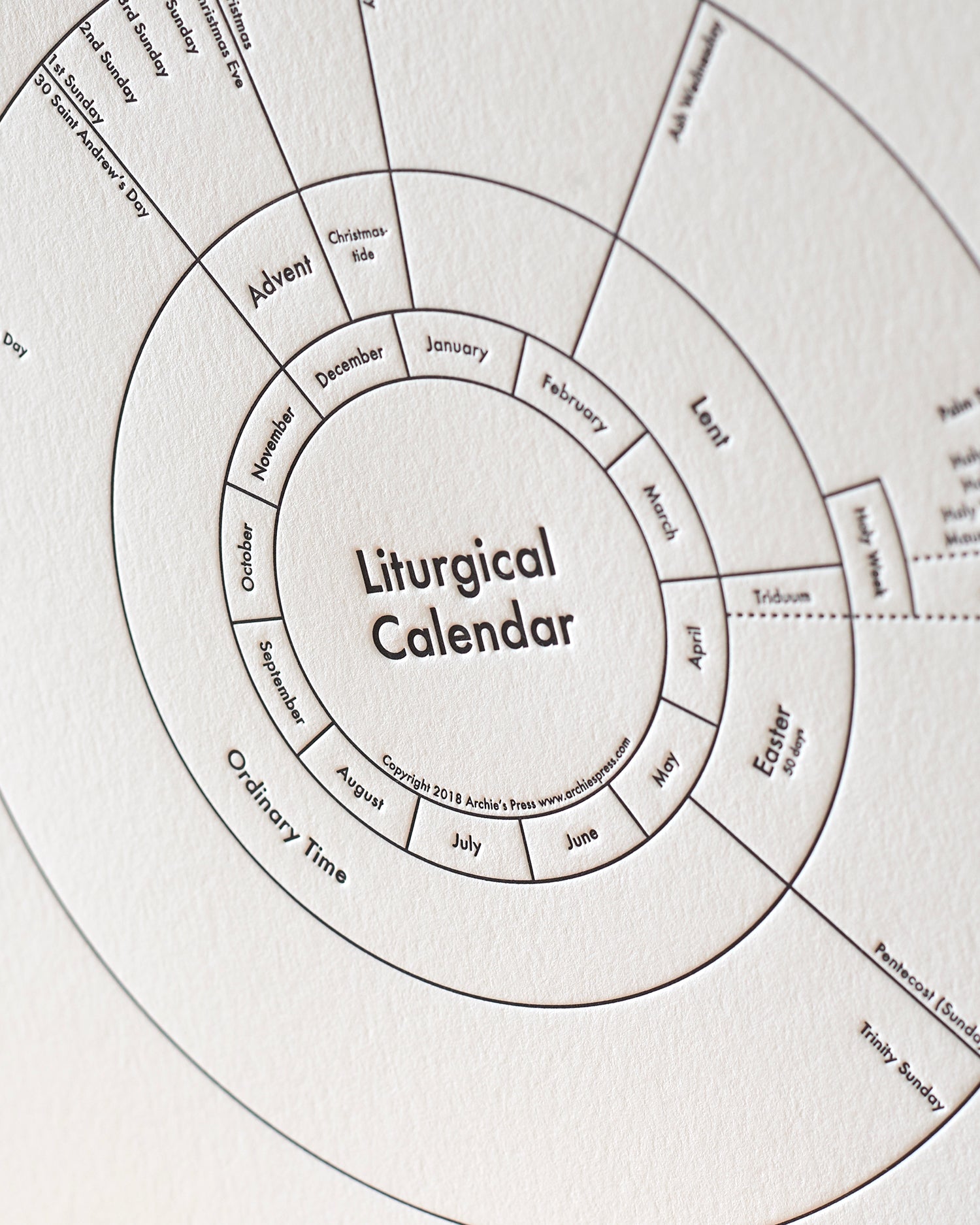 Liturgical Calendar Print Archie's Press