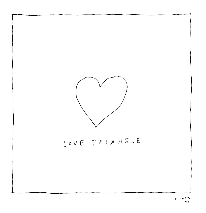 Love Triangle Letterpress Print Archie's Press