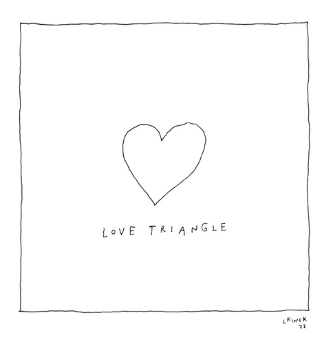 Love Triangle Letterpress Print