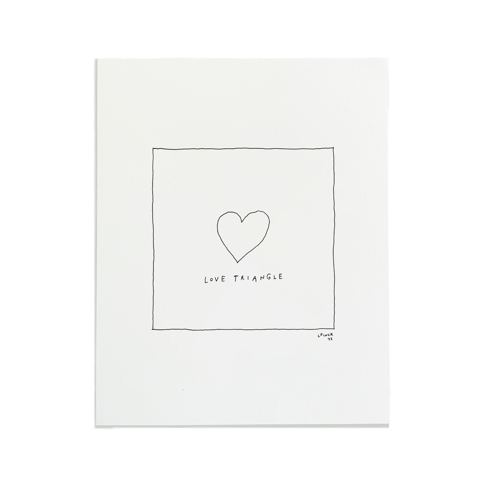 Love Triangle Letterpress Print Archie's Press