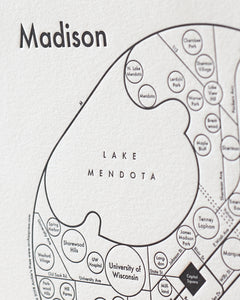Madison Wisconsin Map Print