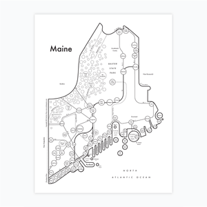 Maine Map Print