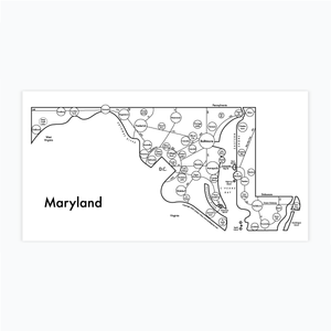 Maryland Map Print