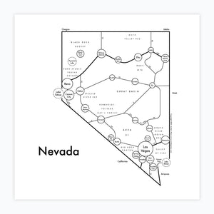 Nevada Map Print