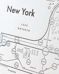 New York State Map Print