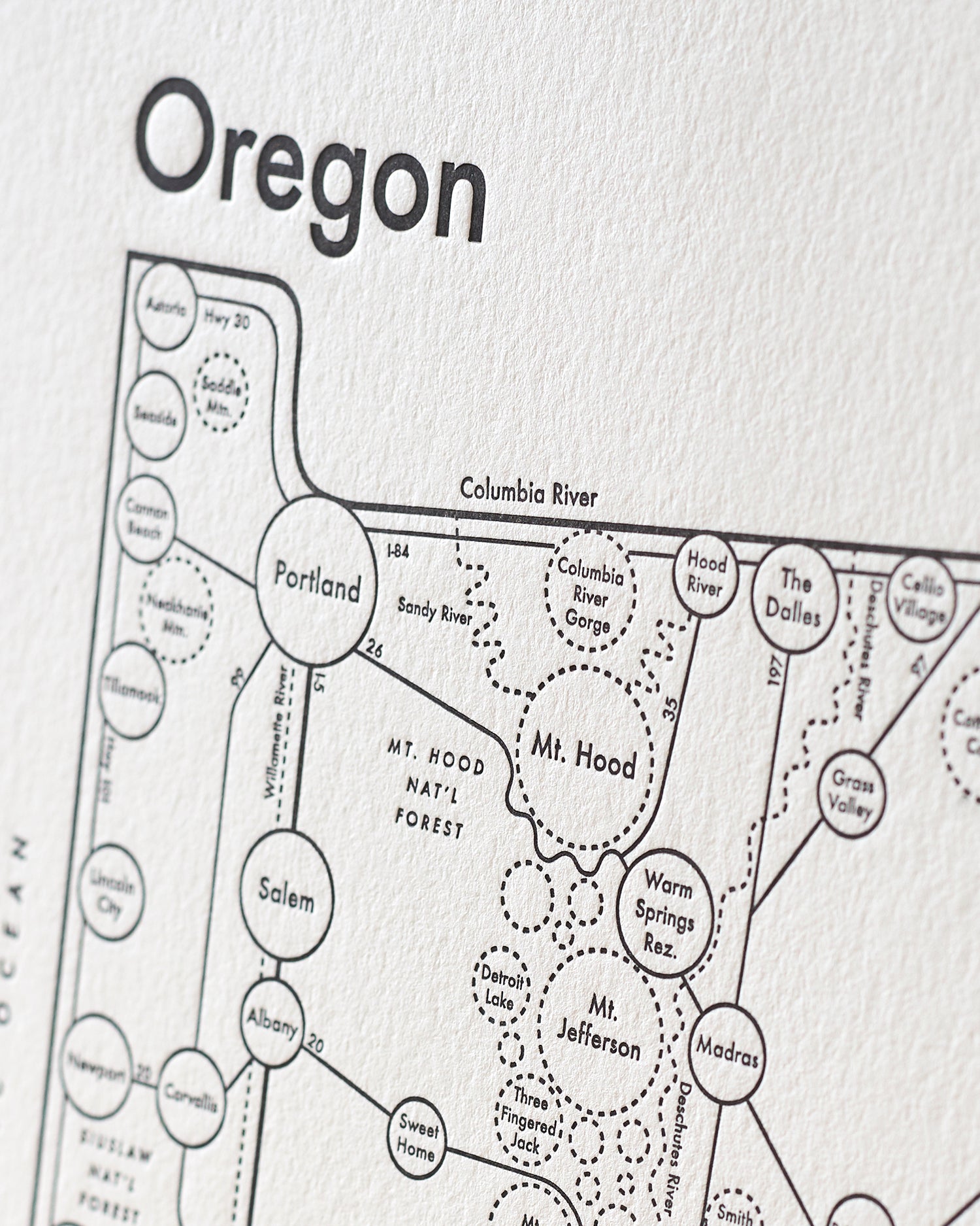 Oregon Map Print Archie S Press