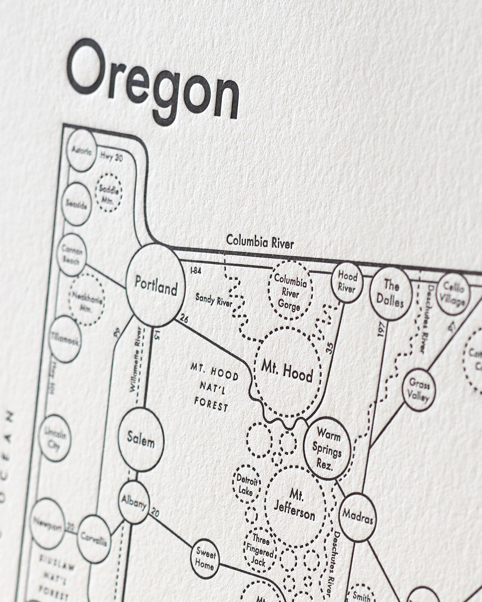 Oregon Map Print – Archie's Press