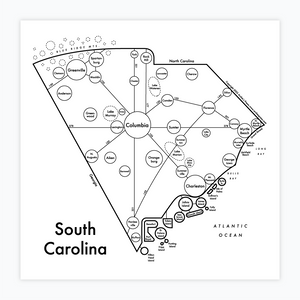 South Carolina Map Print