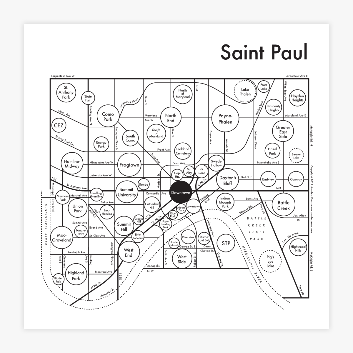 Minnesota Watercolor Map - Saint Paul Hand Lettering Duvet Cover