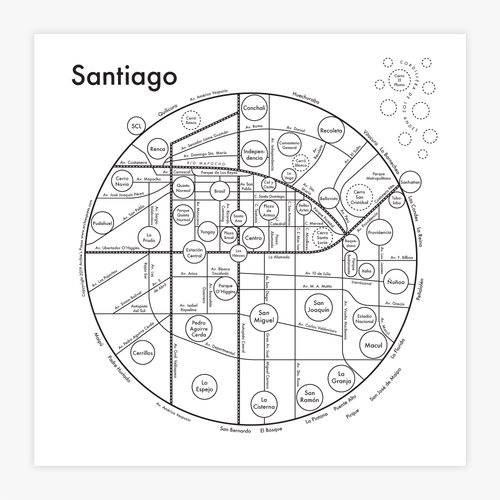 Santiago Map Print