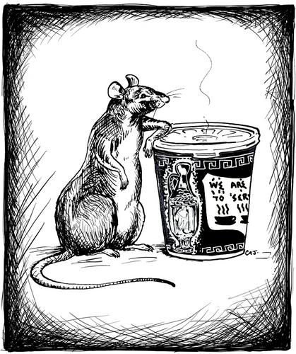 Carolita: Rat with coffee