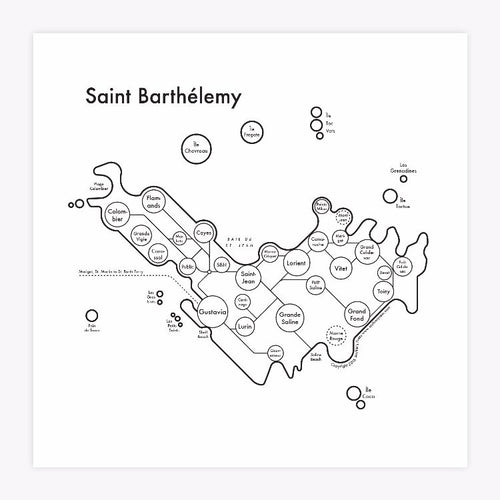 Saint Barthélemy Map Print